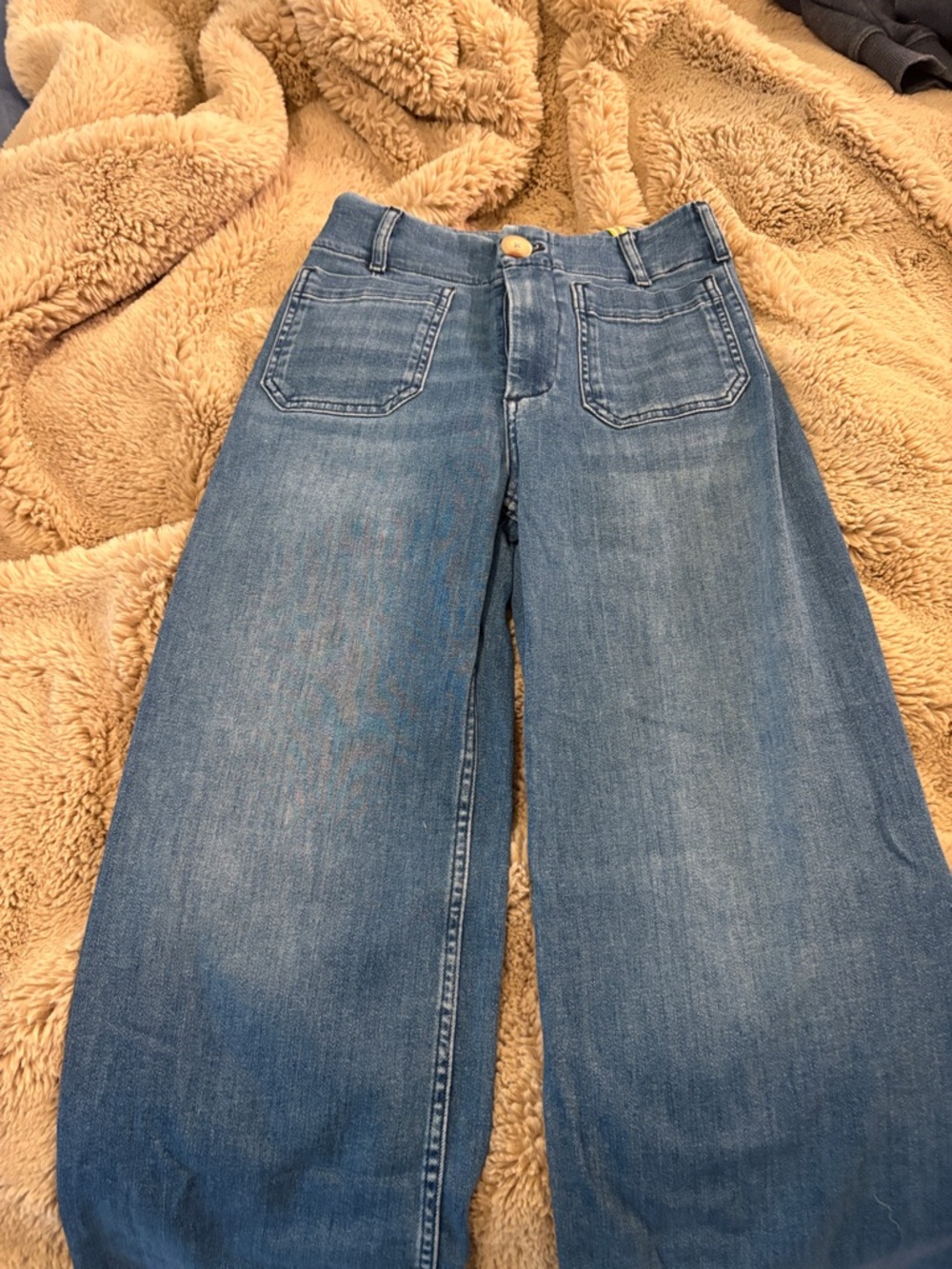 Anthropologie Maeve High Rise Wide Leg Blue Denim Jeans